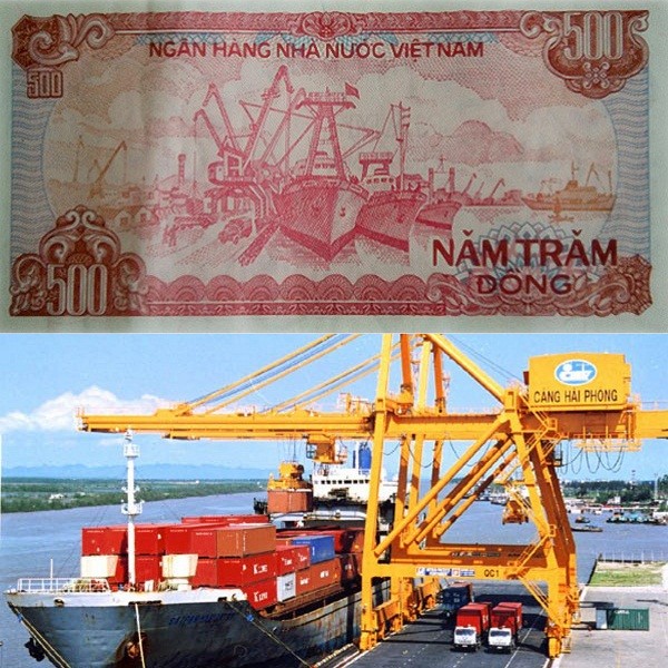 Những  chi tiết in trên tiền Việt Nam hầu hết đều mang những ý nghĩa riêng. Hình ảnh trên tờ 500 đồng là Cảng Hải Phòng nằm tại hai quận Hồng Bàng và Ngô Quyền, thành phố Hải Phòng.